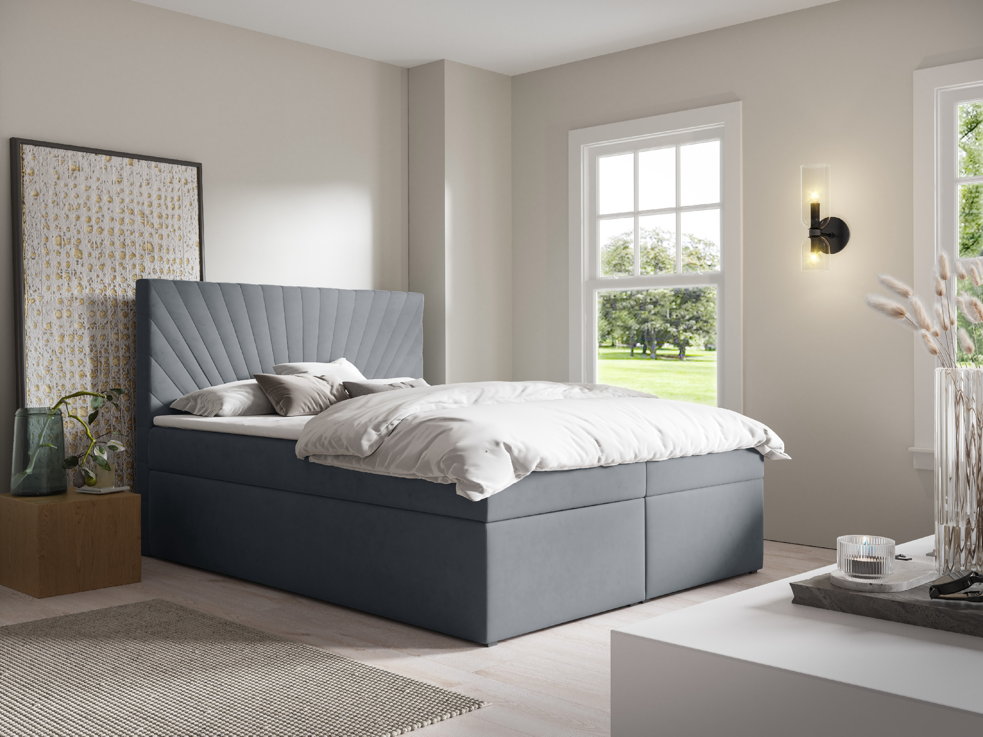 Eka Kontinentální čalouněná postel AFRODITE - Trinity (140x200 cm) Barva látky Trinity: (2324) Rubínová