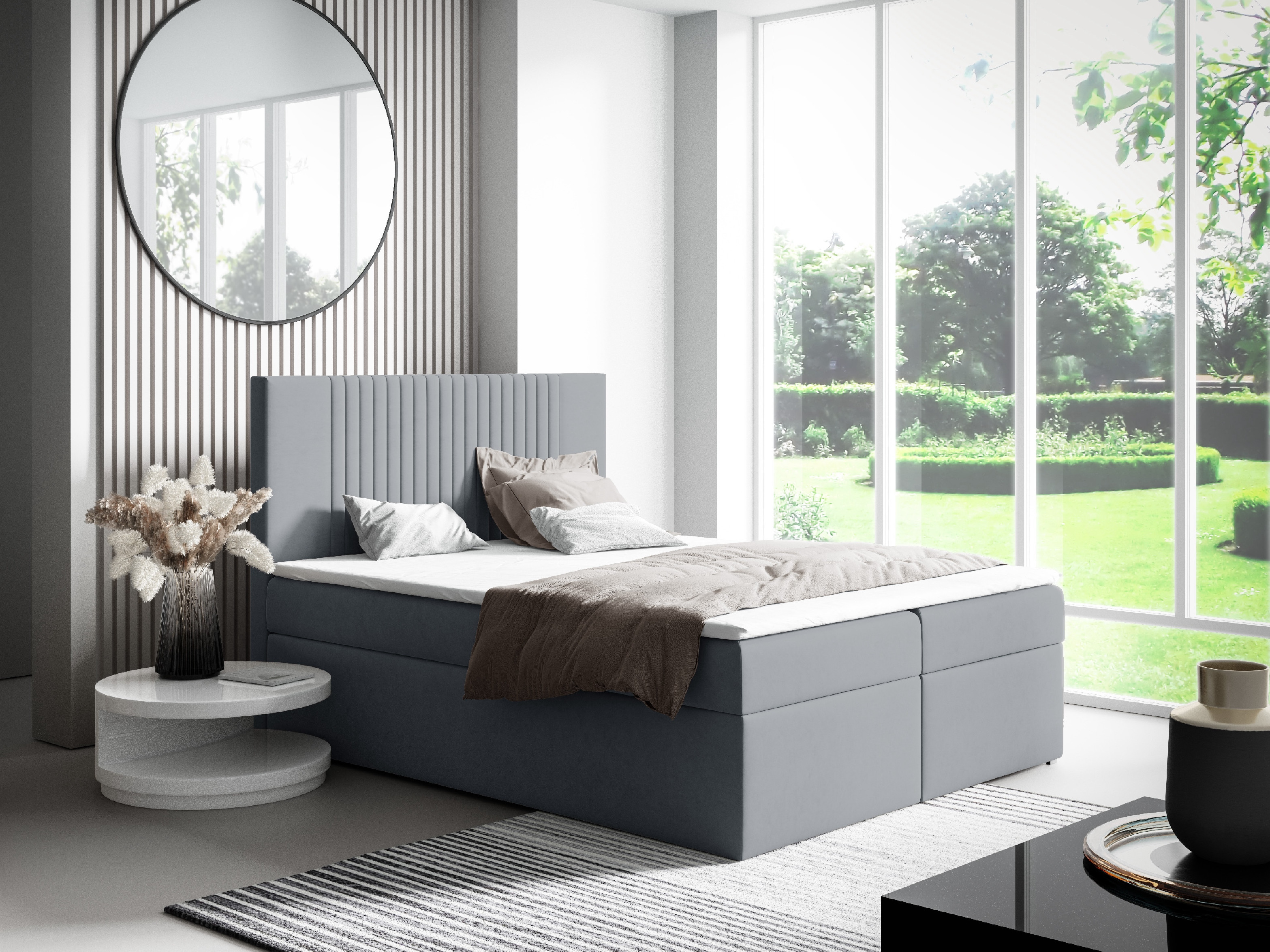 Eka Kontinentální čalouněná postel LINA - Trinity (140x200 cm) Barva látky Trinity: (2317) Oranžová