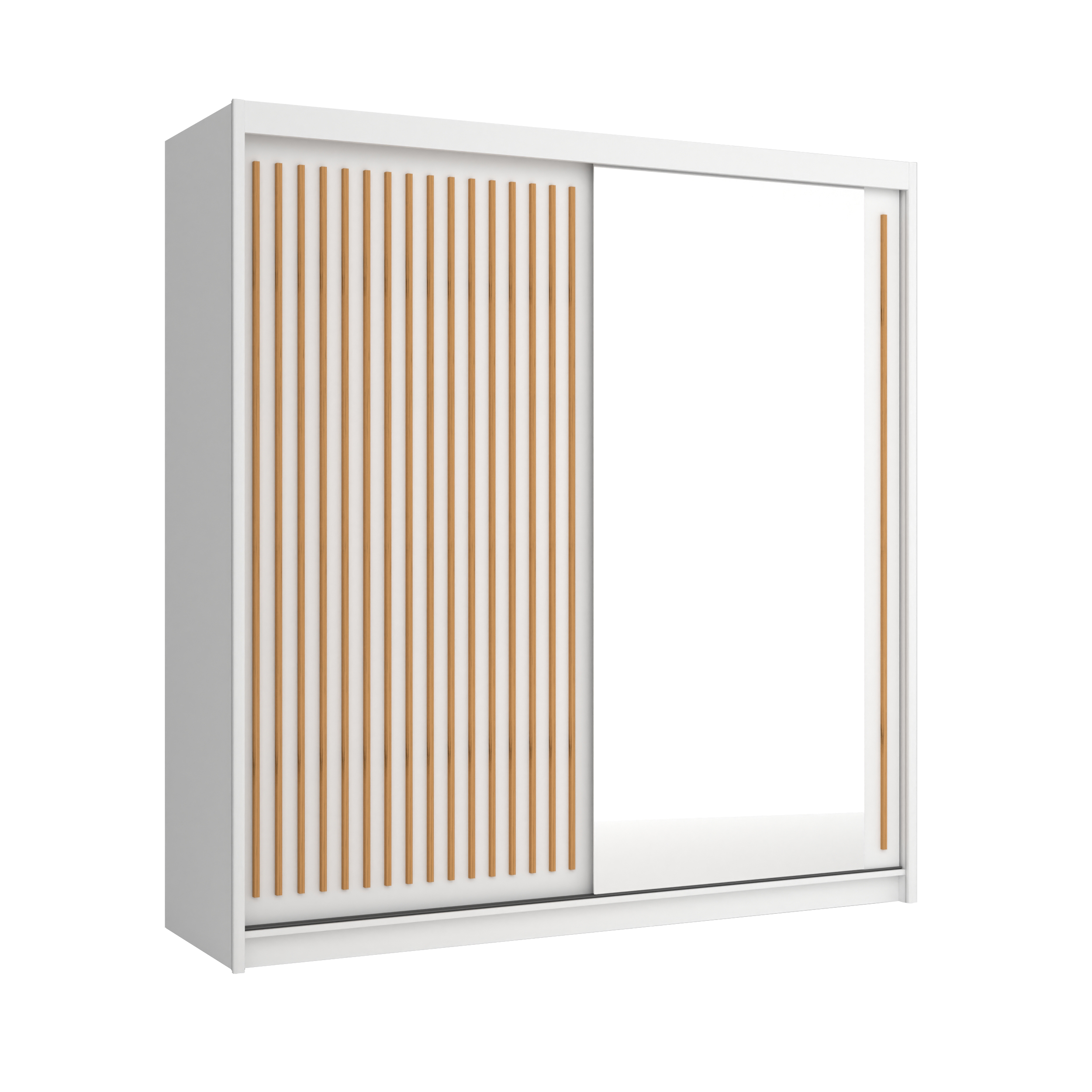 ARK Šatní skříň ROSE, Bílá/Dub Artisan 203 cm