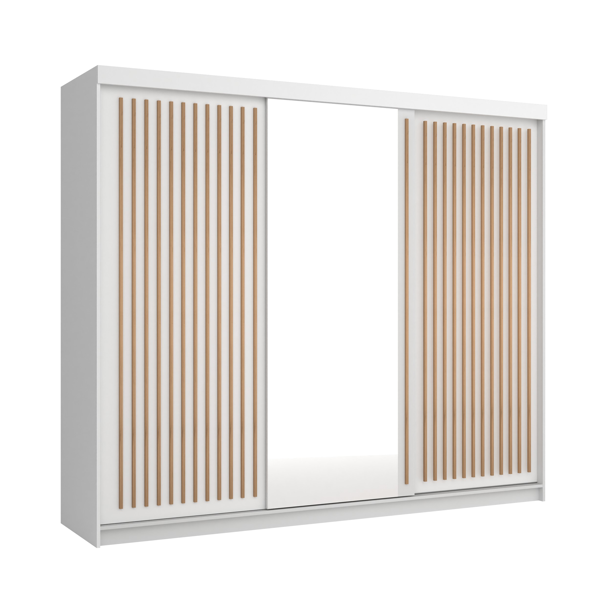 ARK Šatní skříň ROSE, Bílá/Dub Artisan 250 cm