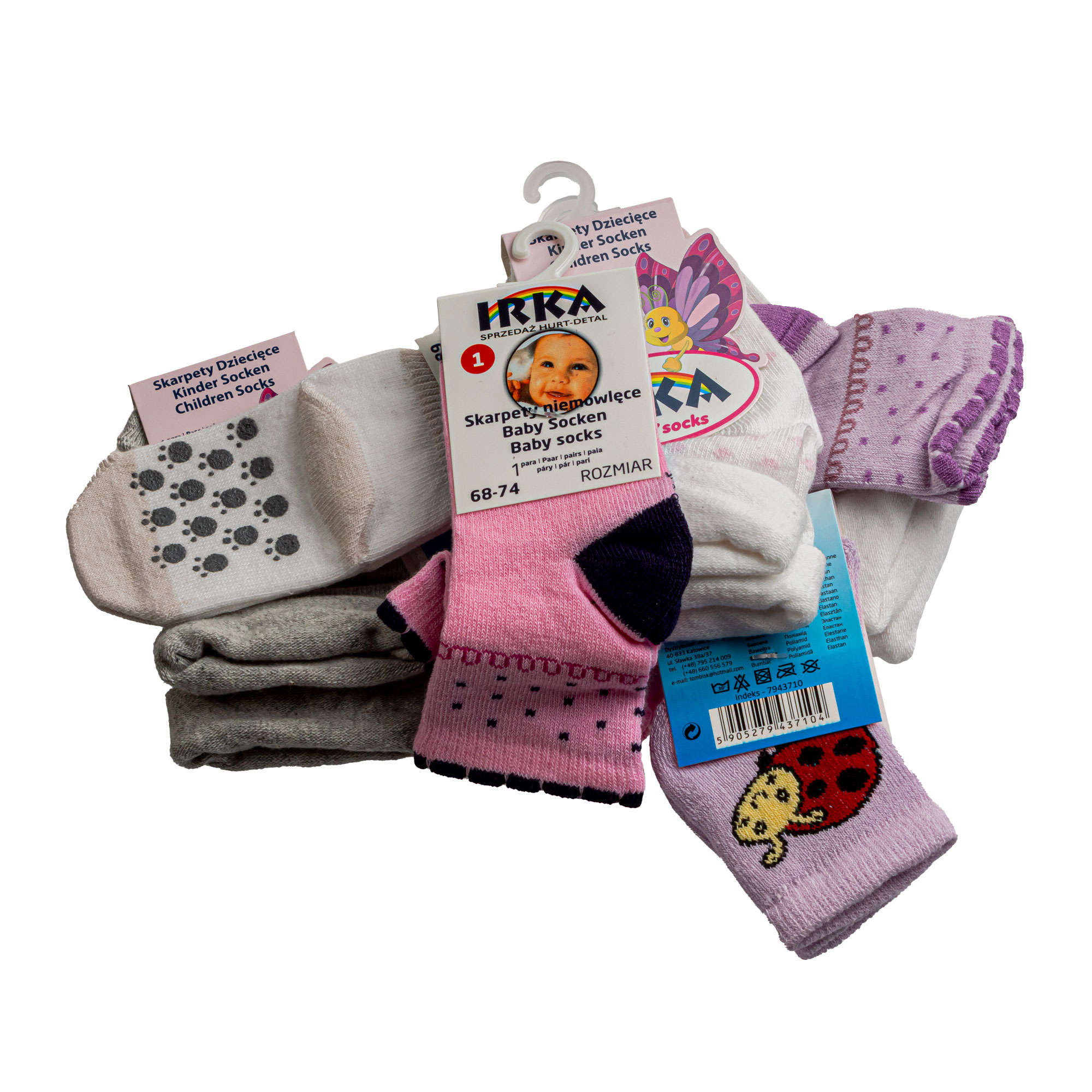 Dětské ponožky pro dívky, mix barev vel. 68-74
