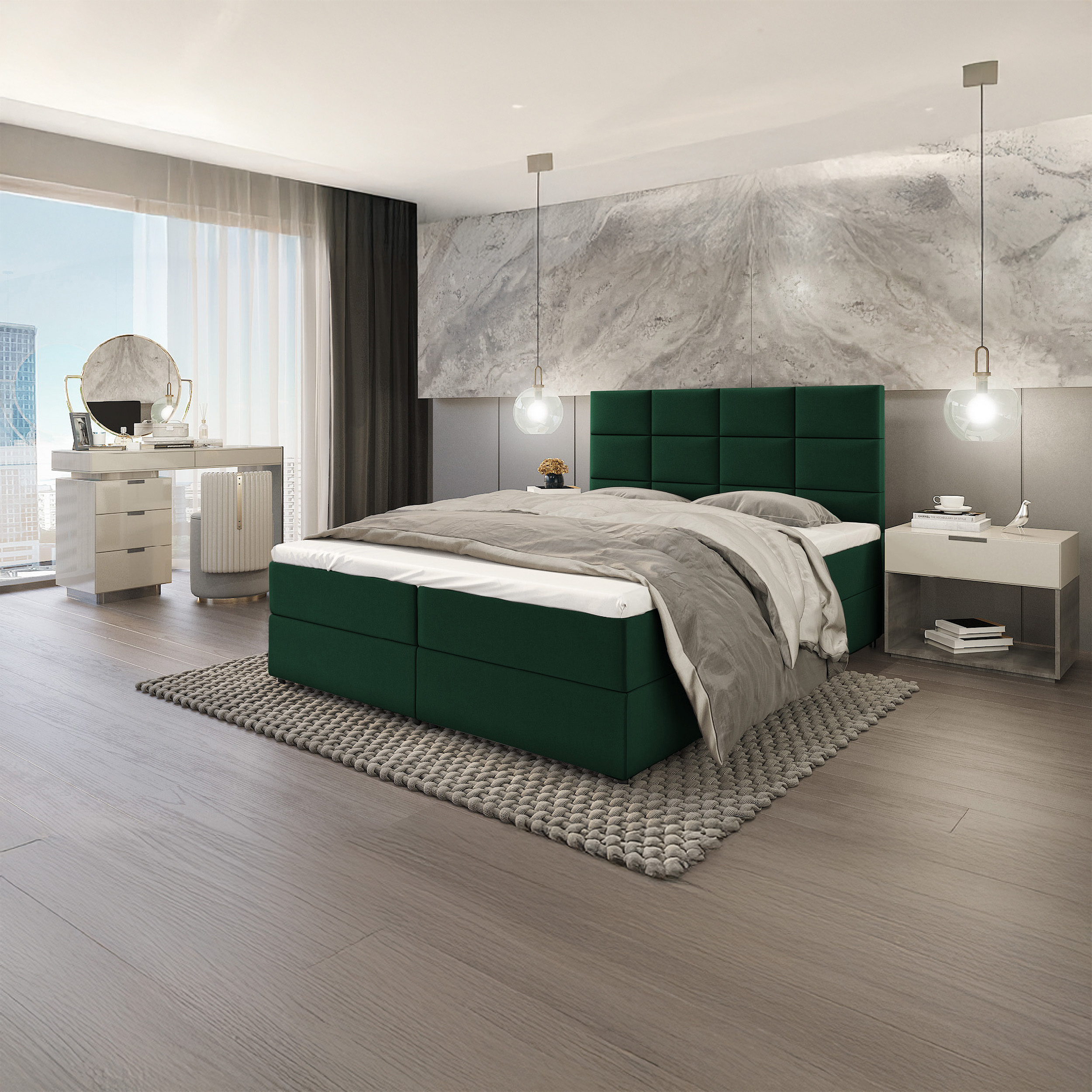 SFAB Kontinentální čalouněná postel MERCURY (90x200 cm) Barva látky: RIVIERA 38