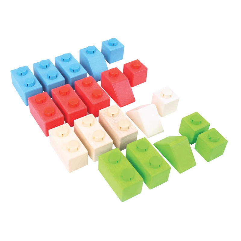 Bigjigs Toys Dřevěné Spojkostky Primary set