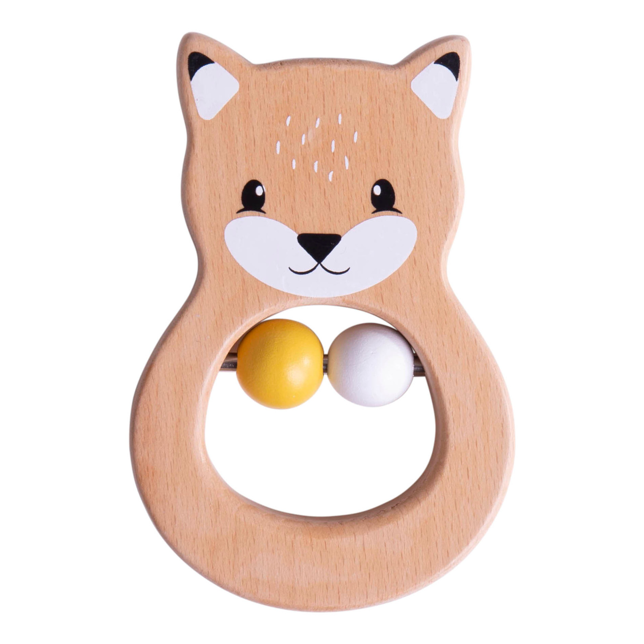 Levně Bigjigs Toys Dřevěné chrastítko liška