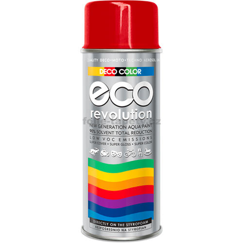 DecoColor Barva ve spreji ECO lesklá, RAL 400 ml Výběr barev: RAL 3020 červená