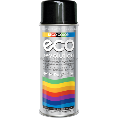DecoColor Barva ve spreji ECO lesklá, RAL 400 ml Výběr barev: RAL 9005 černá