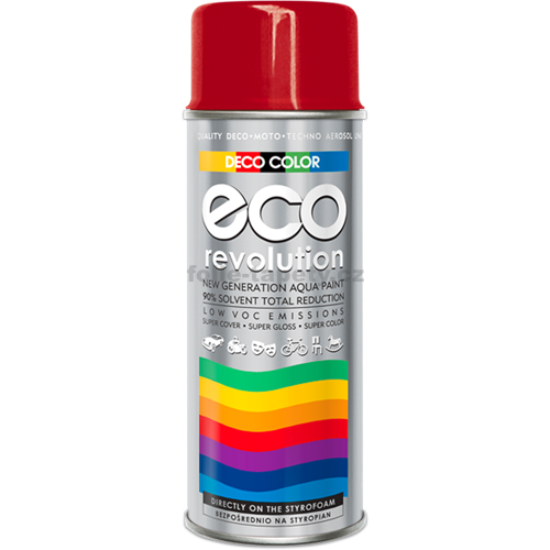 DecoColor Barva ve spreji ECO lesklá, RAL 400 ml Výběr barev: RAL 3000 červená