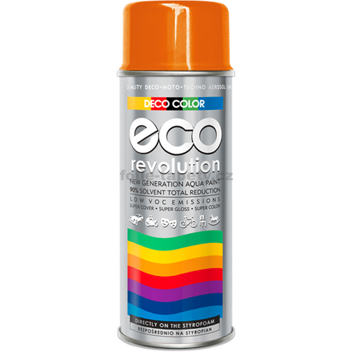 DecoColor Barva ve spreji ECO lesklá, RAL 400 ml Výběr barev: RAL 2004 oranžová