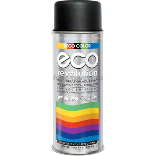 DecoColor Barva ve spreji ECO matná, RAL 400 ml Výběr barev: RAL 9005 černá