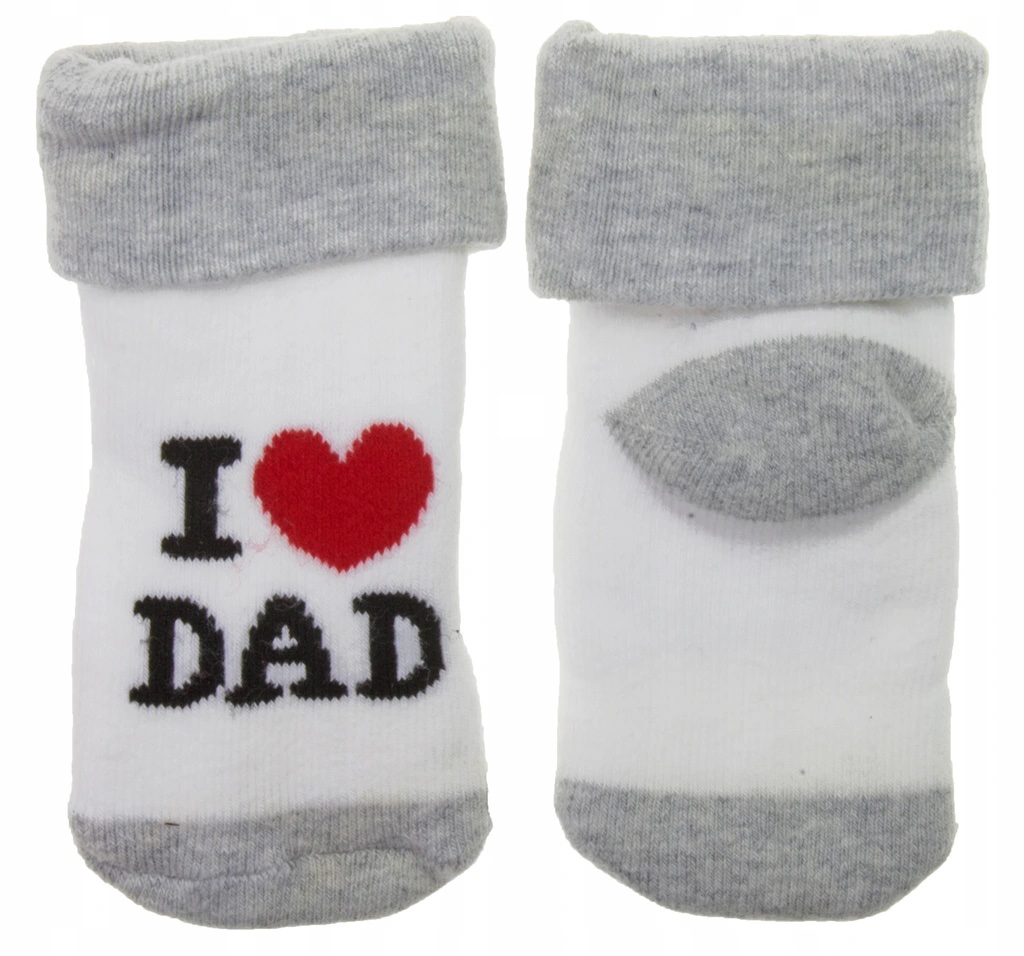 Levně MR Kojenecké ponožky - I love dad - vel. 68 - 74 - šedé s bílou