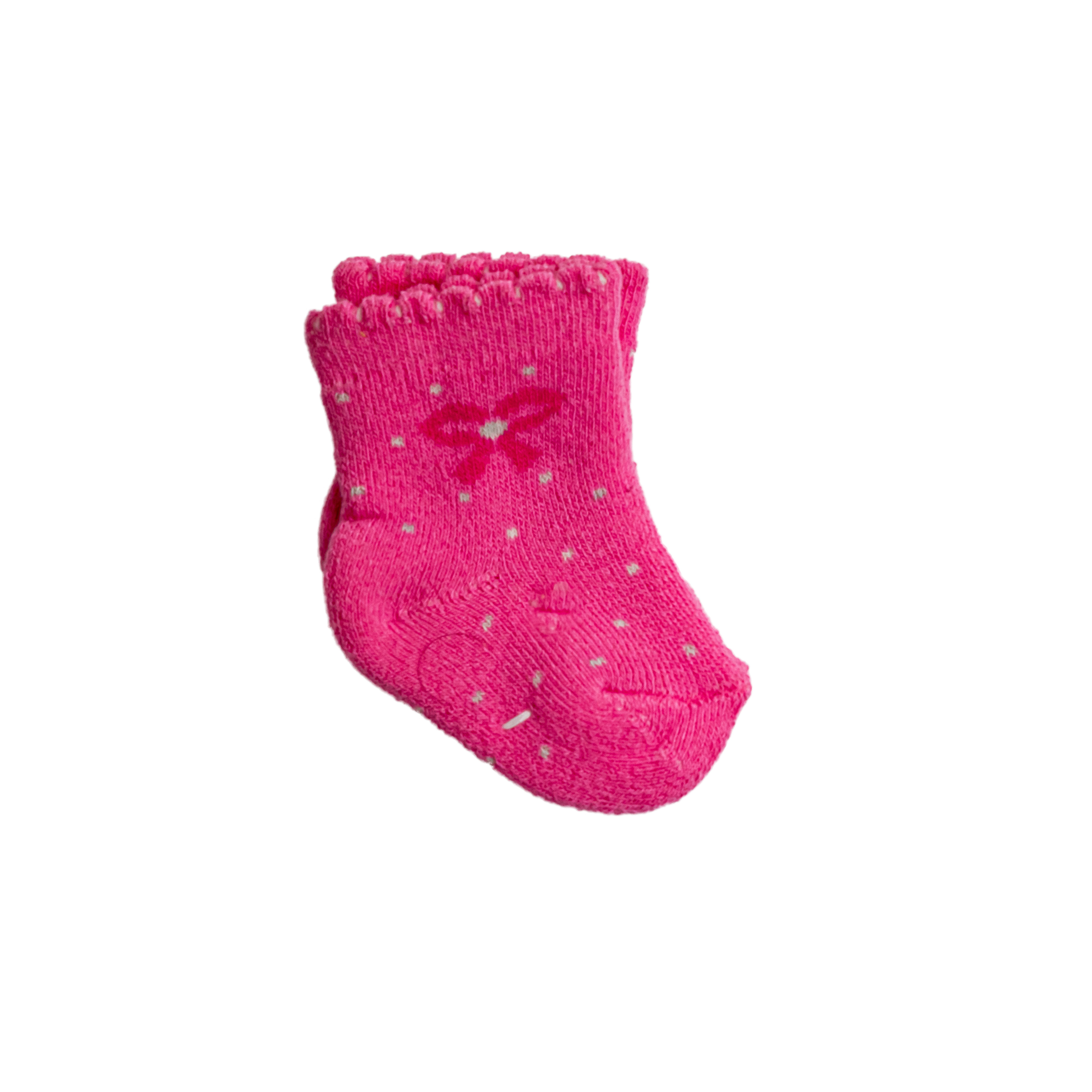 Levně MR Kojenecké ponožky - růžová mašle - vel. 56 - 62