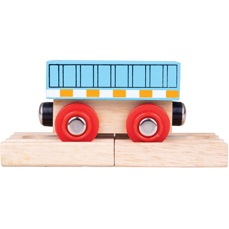 Levně Bigjigs Rail Dřevěný vagón modrý