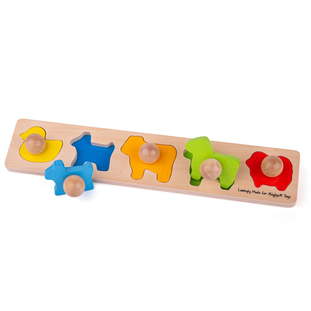 Bigjigs Toys Dřevěné vkládací puzzle zvířata