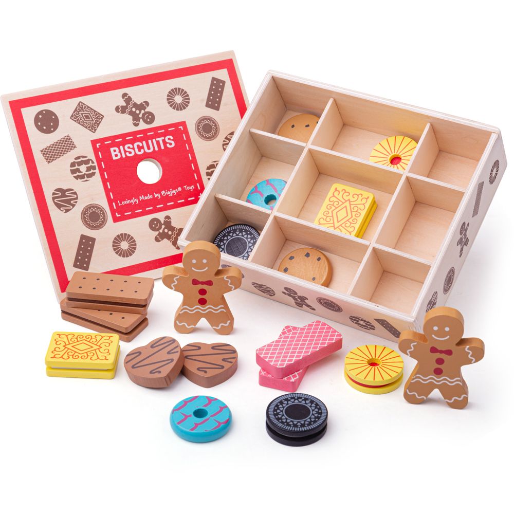 Levně Bigjigs Toys Box s dřevěnými sušenkami