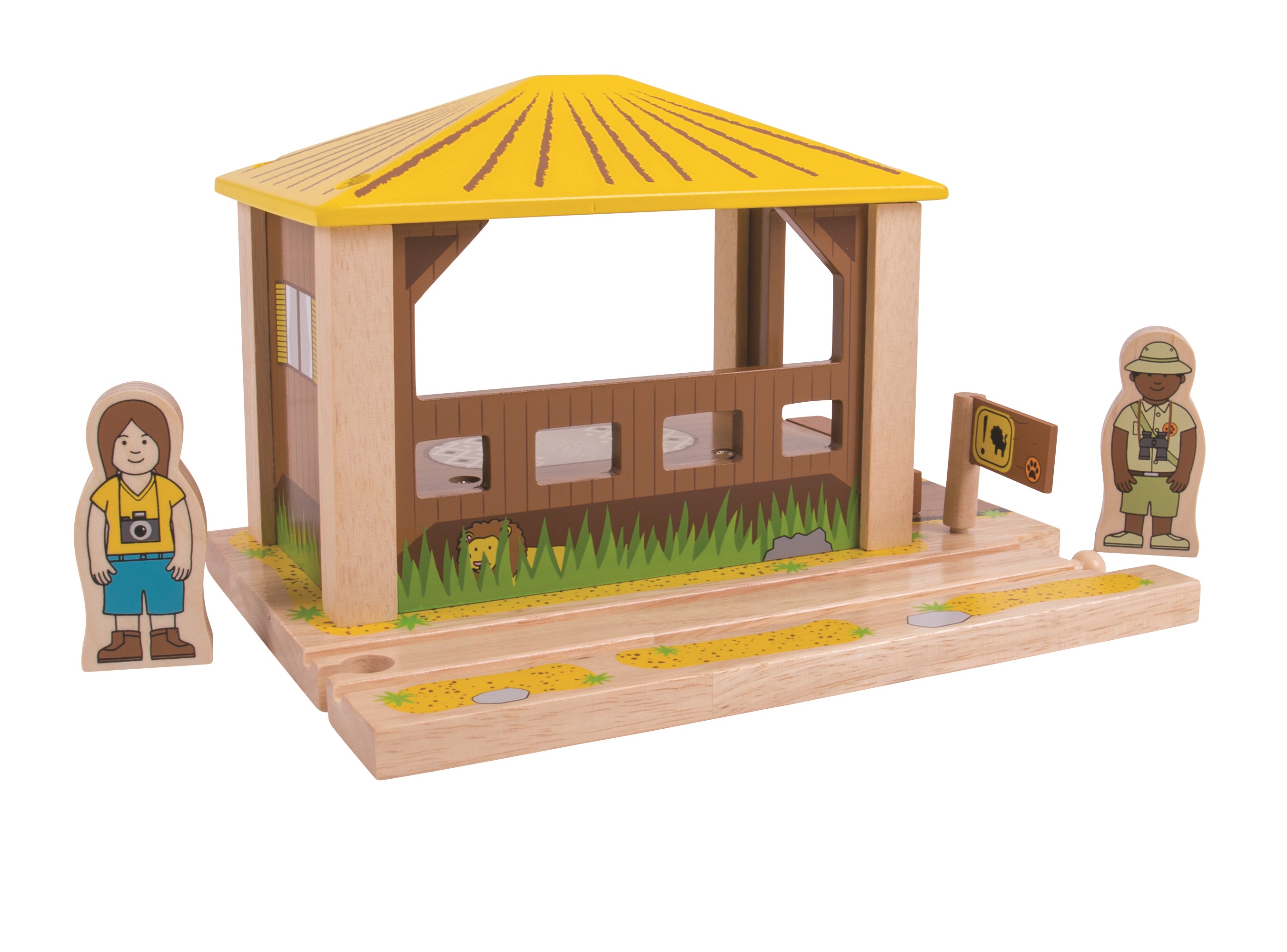 Levně Bigjigs Rail Dřevěná zastávka Safari