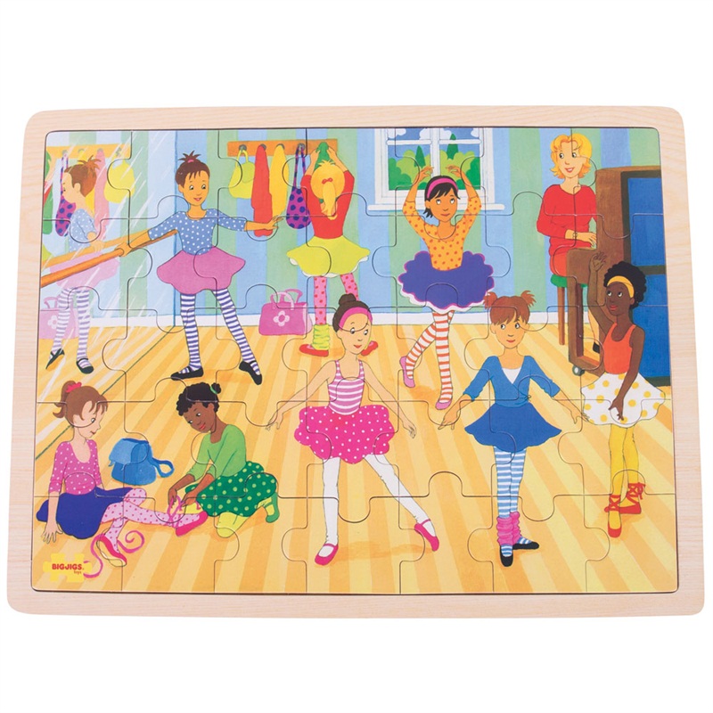 Bigjigs Toys Dřevěné puzzle - Baletky, 35 dílků