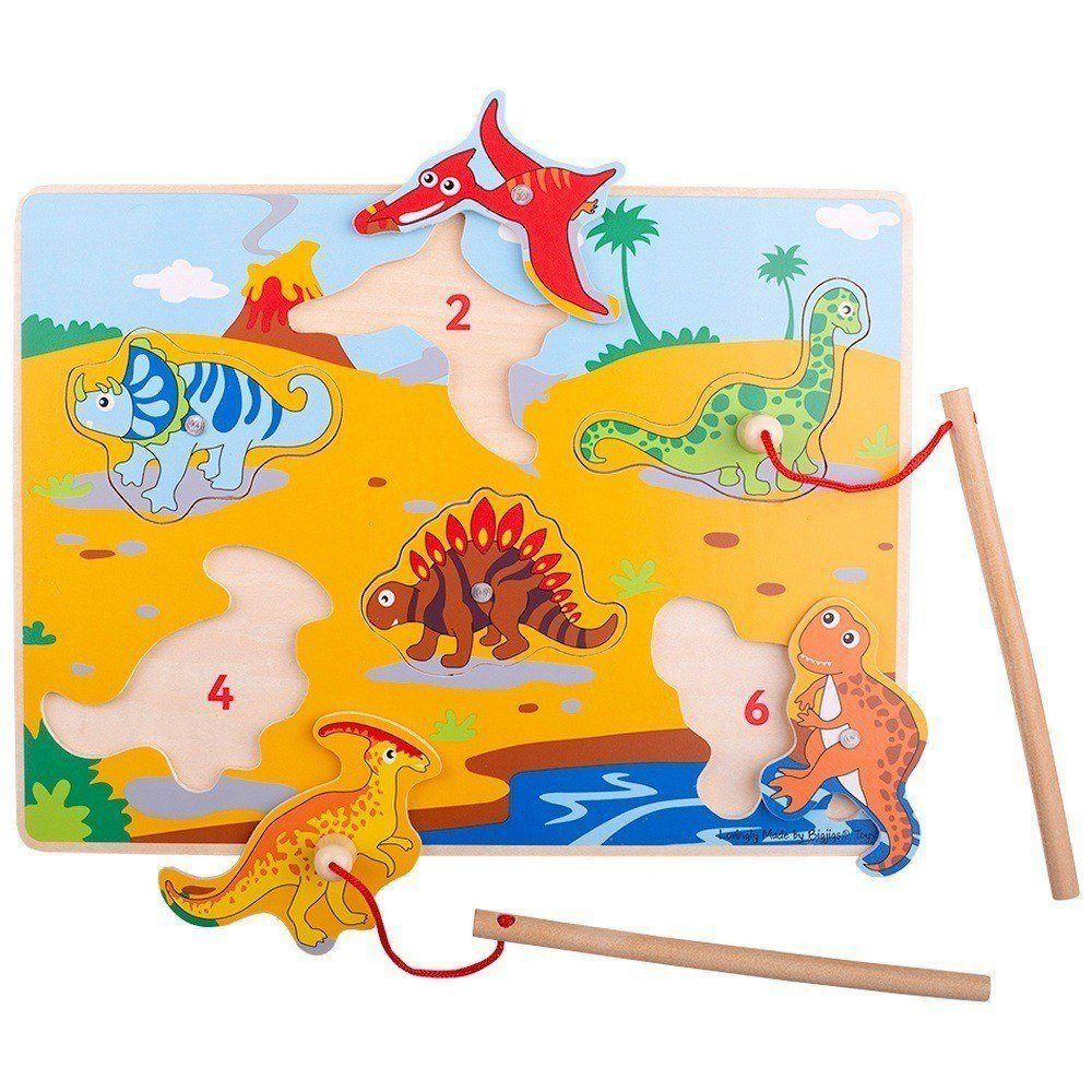 Levně Bigjigs Toys Dřevěné chytání dinosaurů