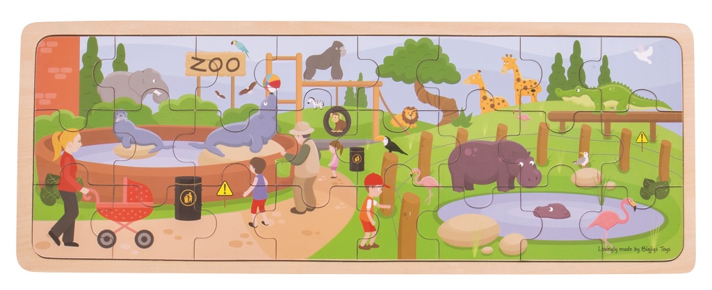 Levně Bigjigs Toys Dřevěné puzzle - Zoo