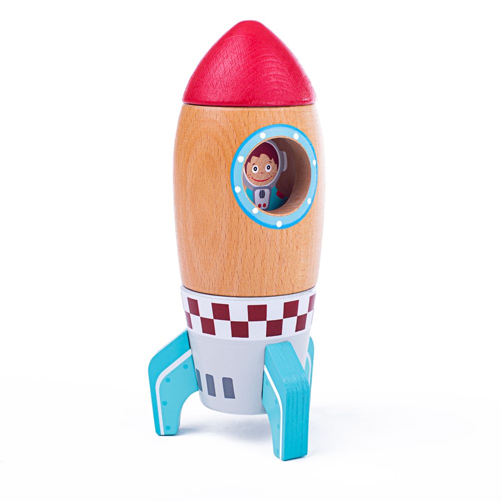 Levně Bigjigs Toys Dřevěná raketa