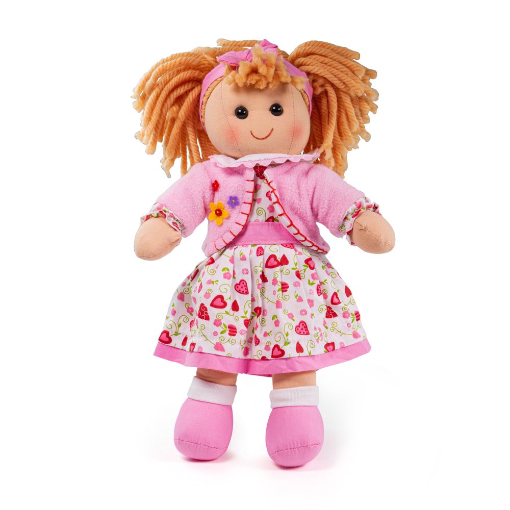 Levně Bigjigs Toys Látková panenka Kelly 34 cm