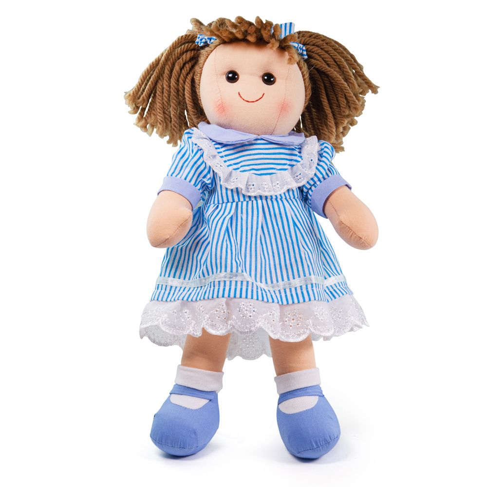 Levně Bigjigs Toys Látková panenka Amelia 38 cm