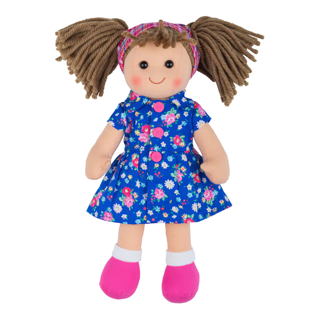 Levně Bigjigs Toys Látková panenka Hollie 28 cm