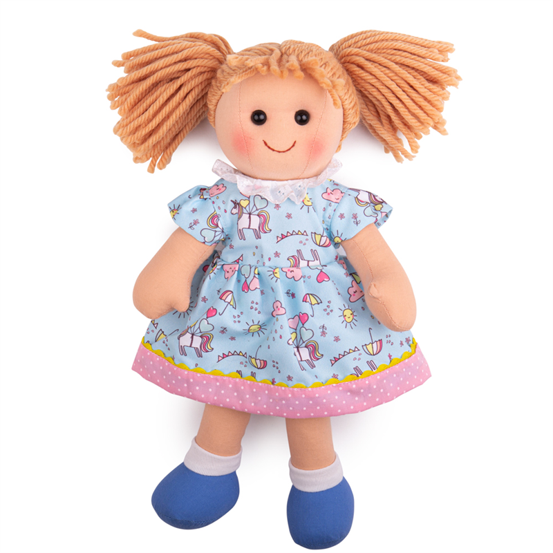 Levně Bigjigs Toys Látková panenka Olivia 34 cm