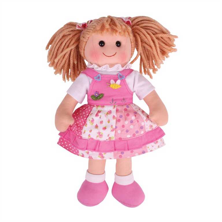 Levně Bigjigs Toys Látková panenka Hayley 34 cm