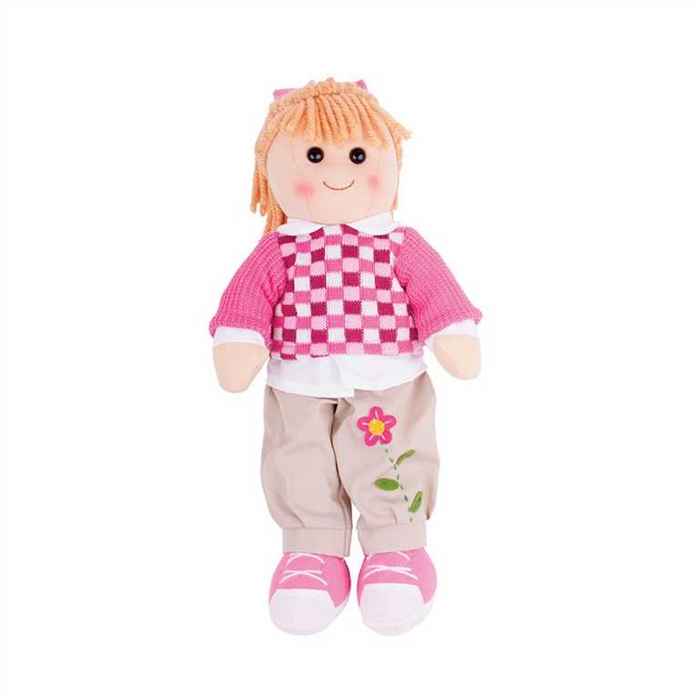 Levně Bigjigs Toys Látková panenka Melanie 38 cm