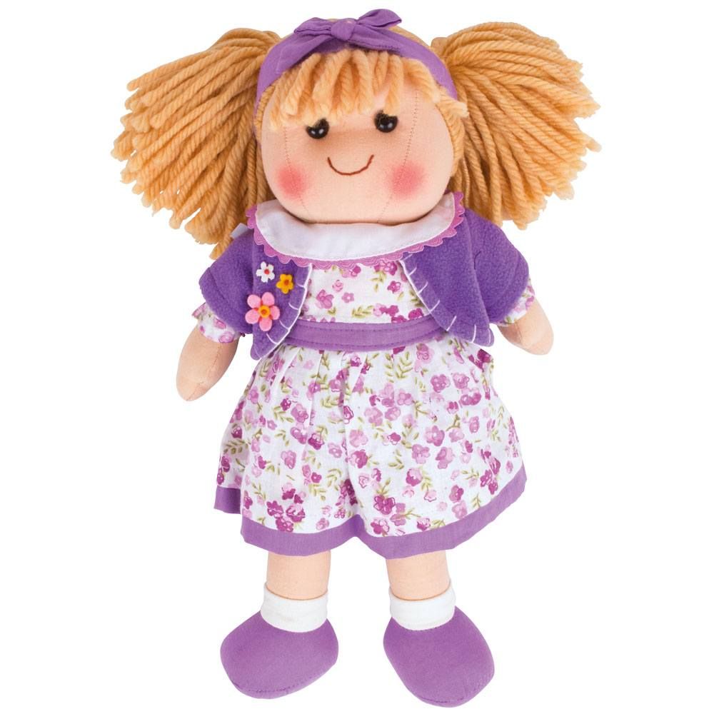 Levně Bigjigs Toys Látková panenka Laura 34 cm