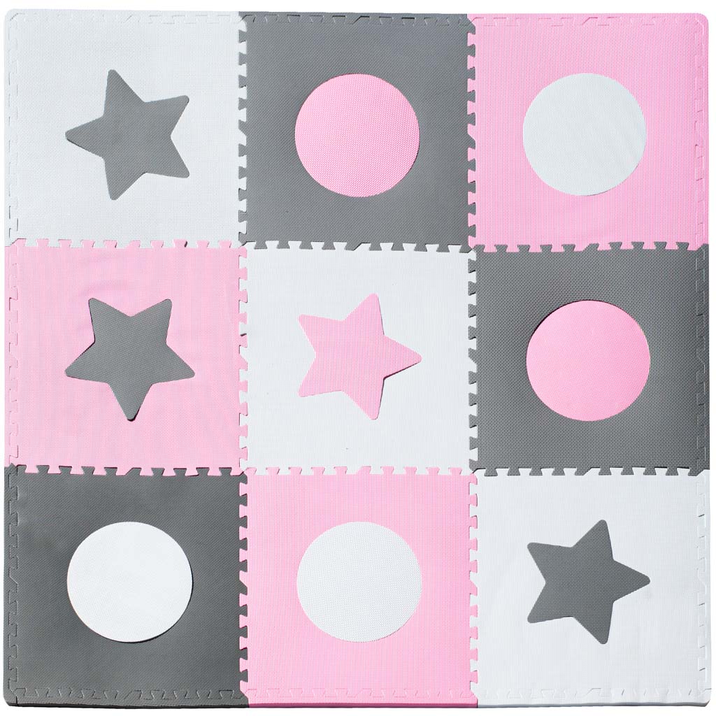 Levně IK Pěnové puzzle na zem - 180 x 180 cm - růžové