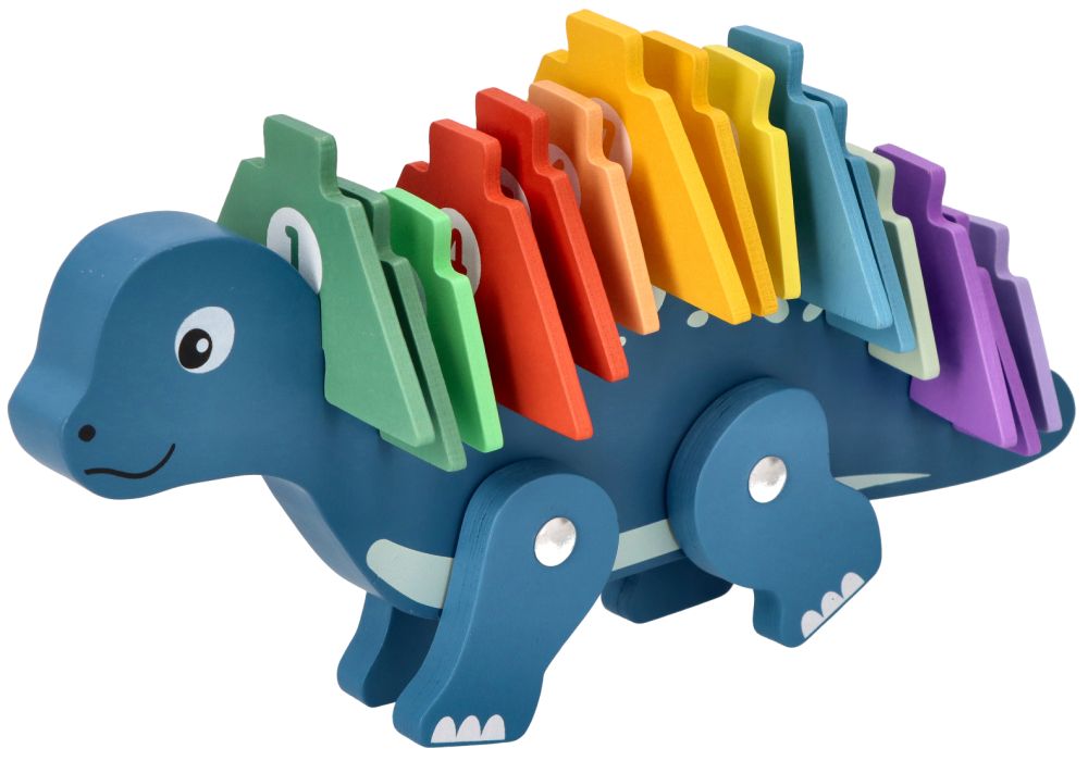 Levně NEF Dřevěný dinosaurus - Puzzle s čísly