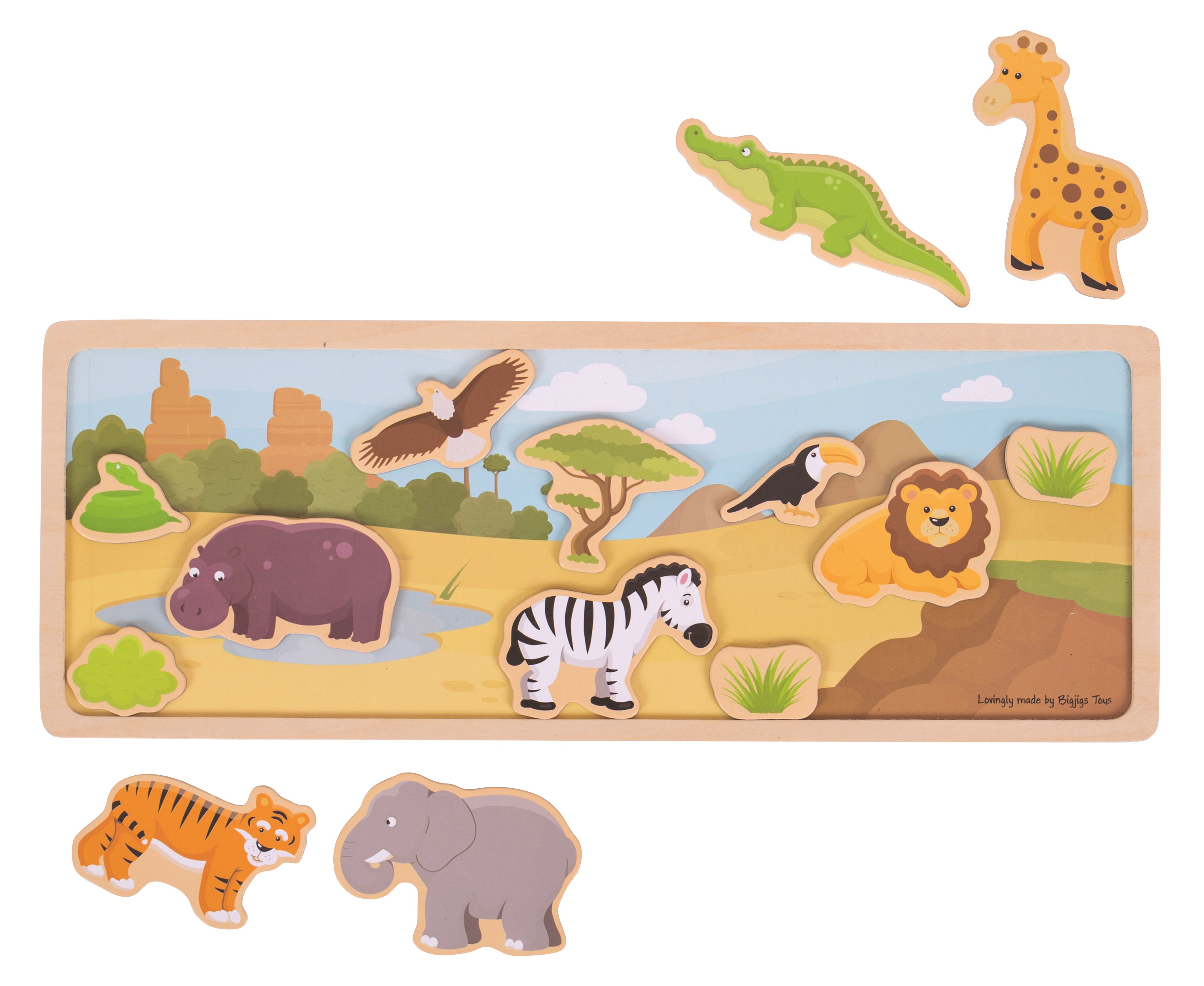 Levně Bigjigs Toys Magnetické puzzle - Safari
