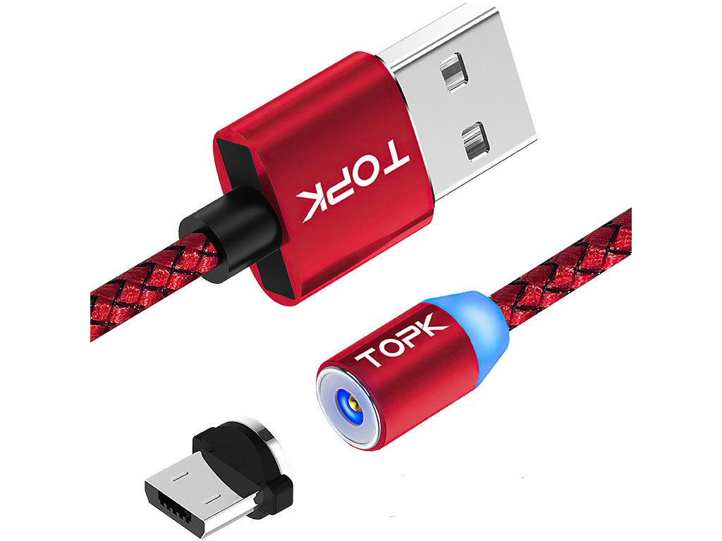 Nabíjecí kabel microUSB, Červený