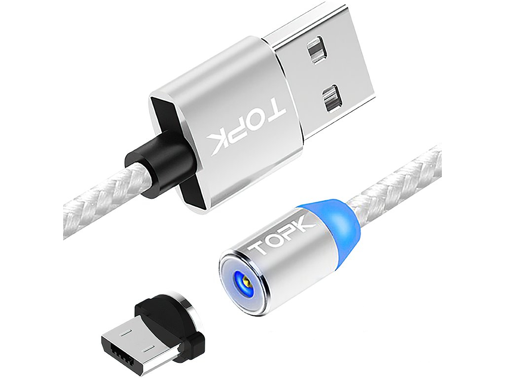 Nabíjecí kabel microUSB, Stříbrná