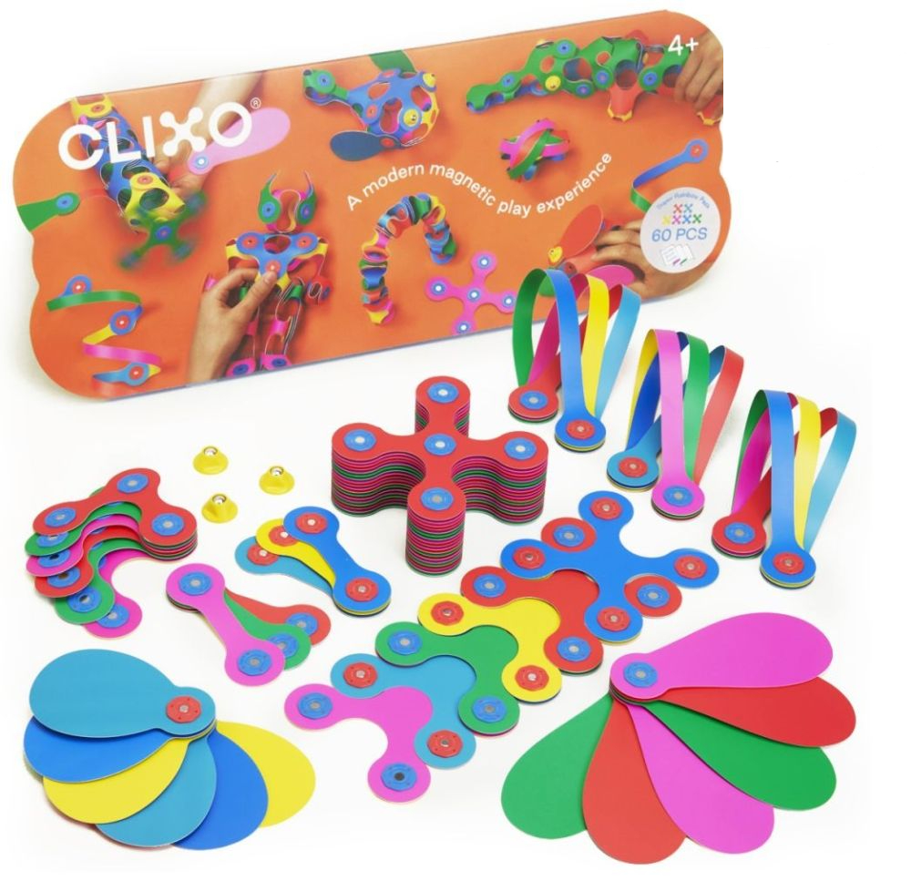 Levně 4L CLIXO: Magnetické bloky SUPER RAINBOW, 60 ks