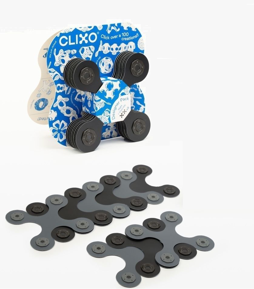 4L CLIXO: Magnetické bloky ČERNÁ, 9 ks