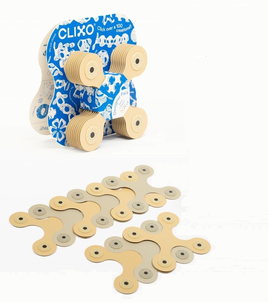 4L CLIXO: Magnetické bloky BÉŽOVÁ, 9 ks