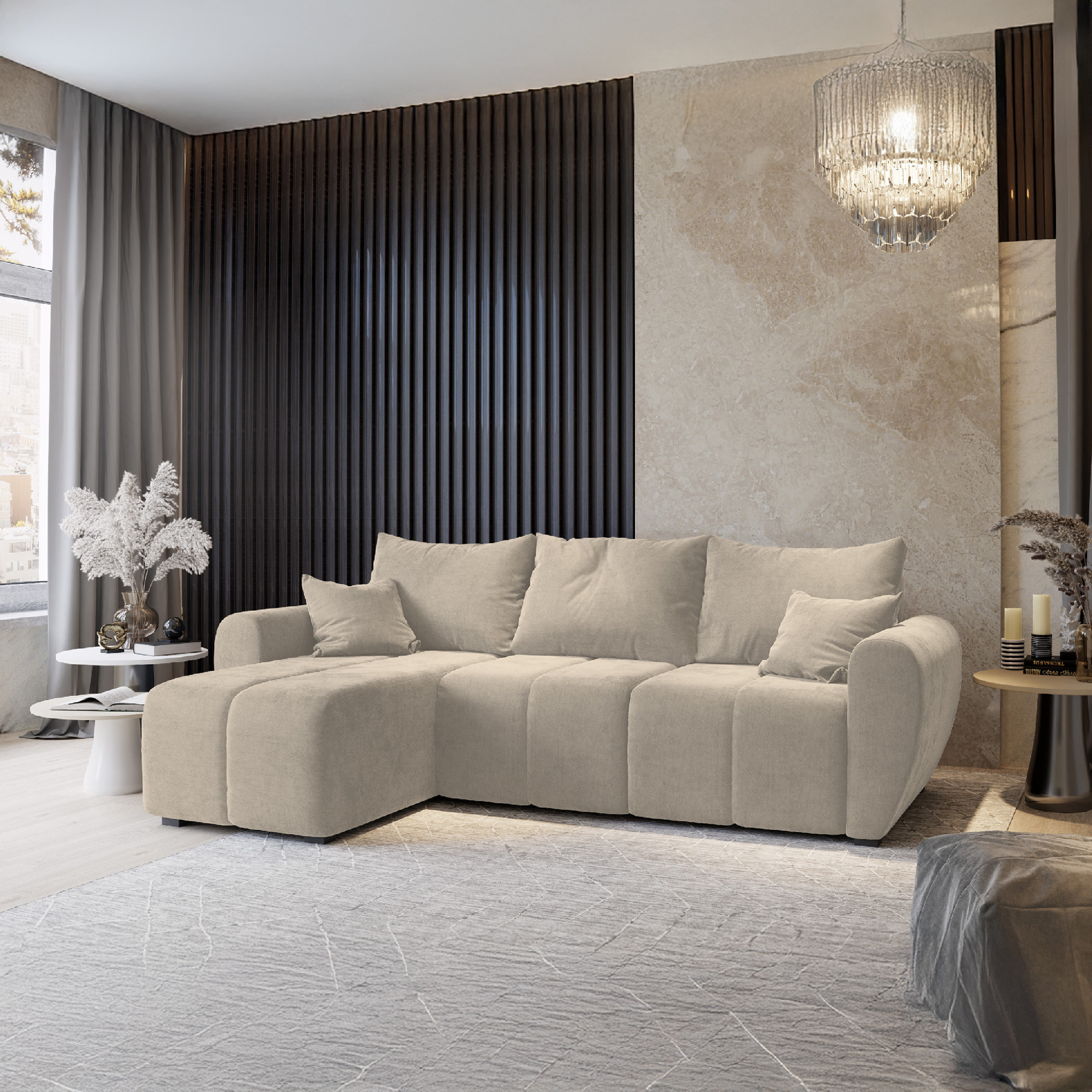 PRM Rohová sedačka MOKA, 246 cm Barva látky: COSMIC 10