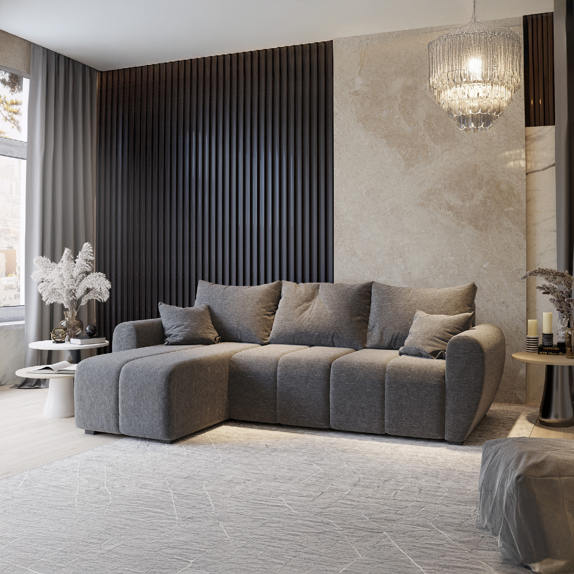 PRM Rohová sedačka MOKA, 246 cm Barva látky: COSMIC 160