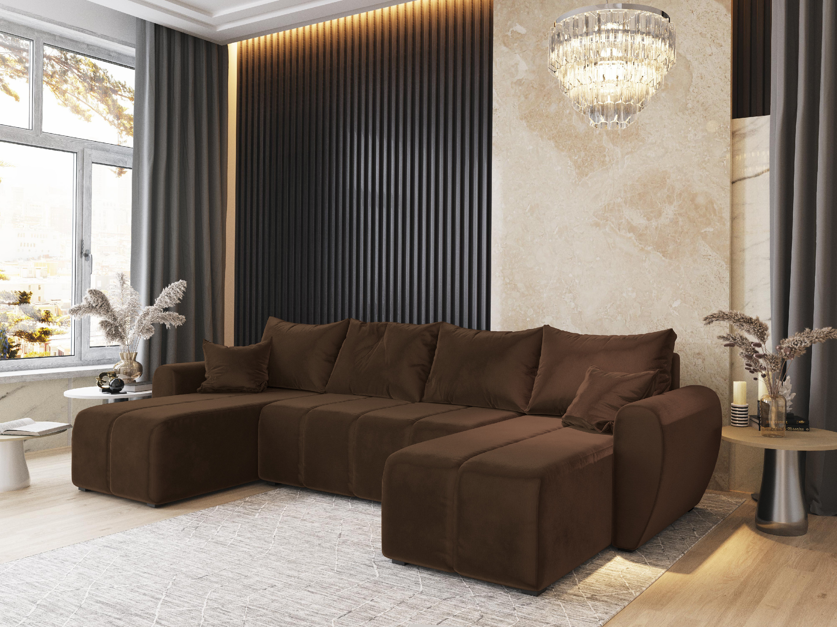 PRM Rohová sedačka MOKA U, 311 cm Barva látky: KRONOS 28