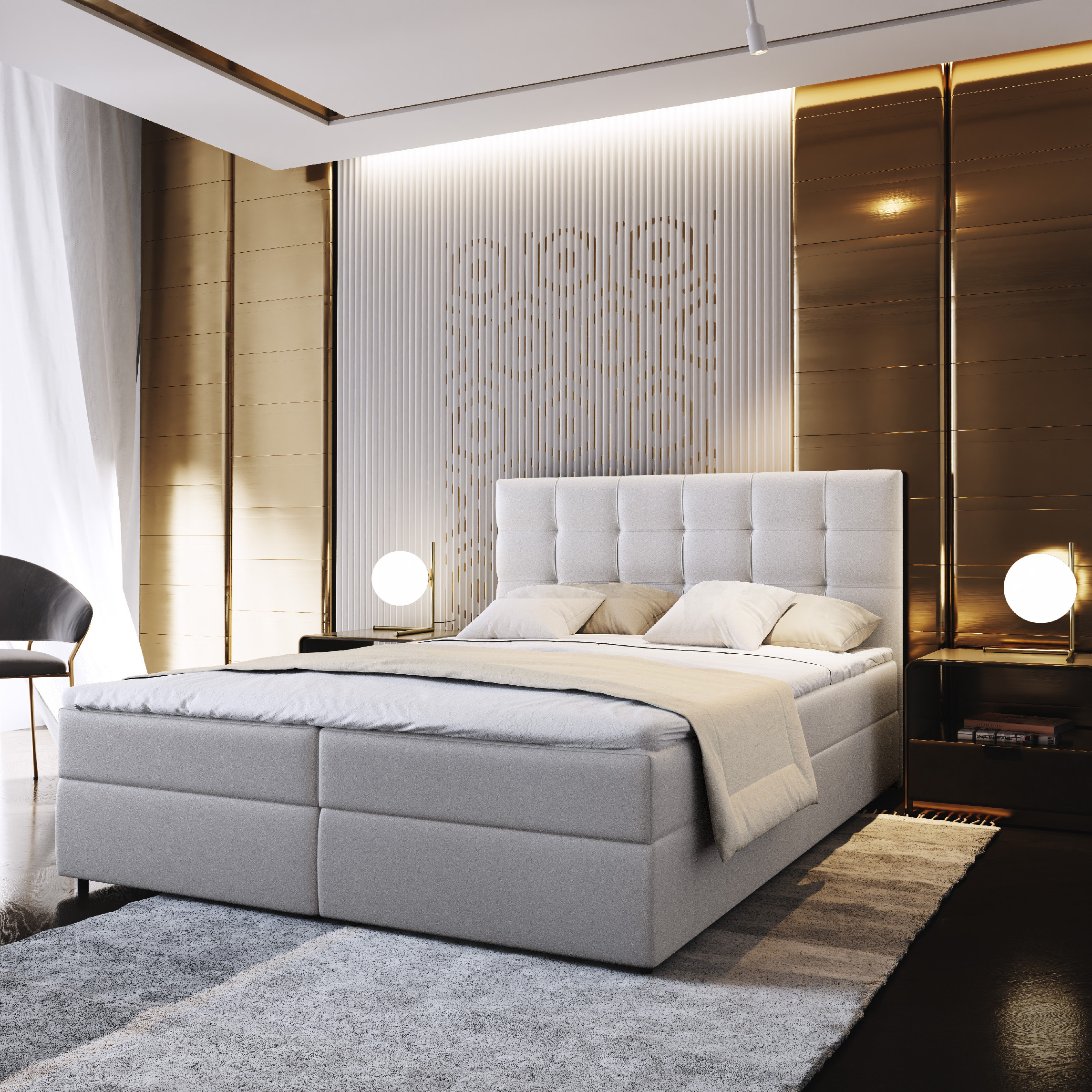 MSL Kontinentální čalouněná postel GLAM (180 x 200 cm) Barva látky: SOFT 17