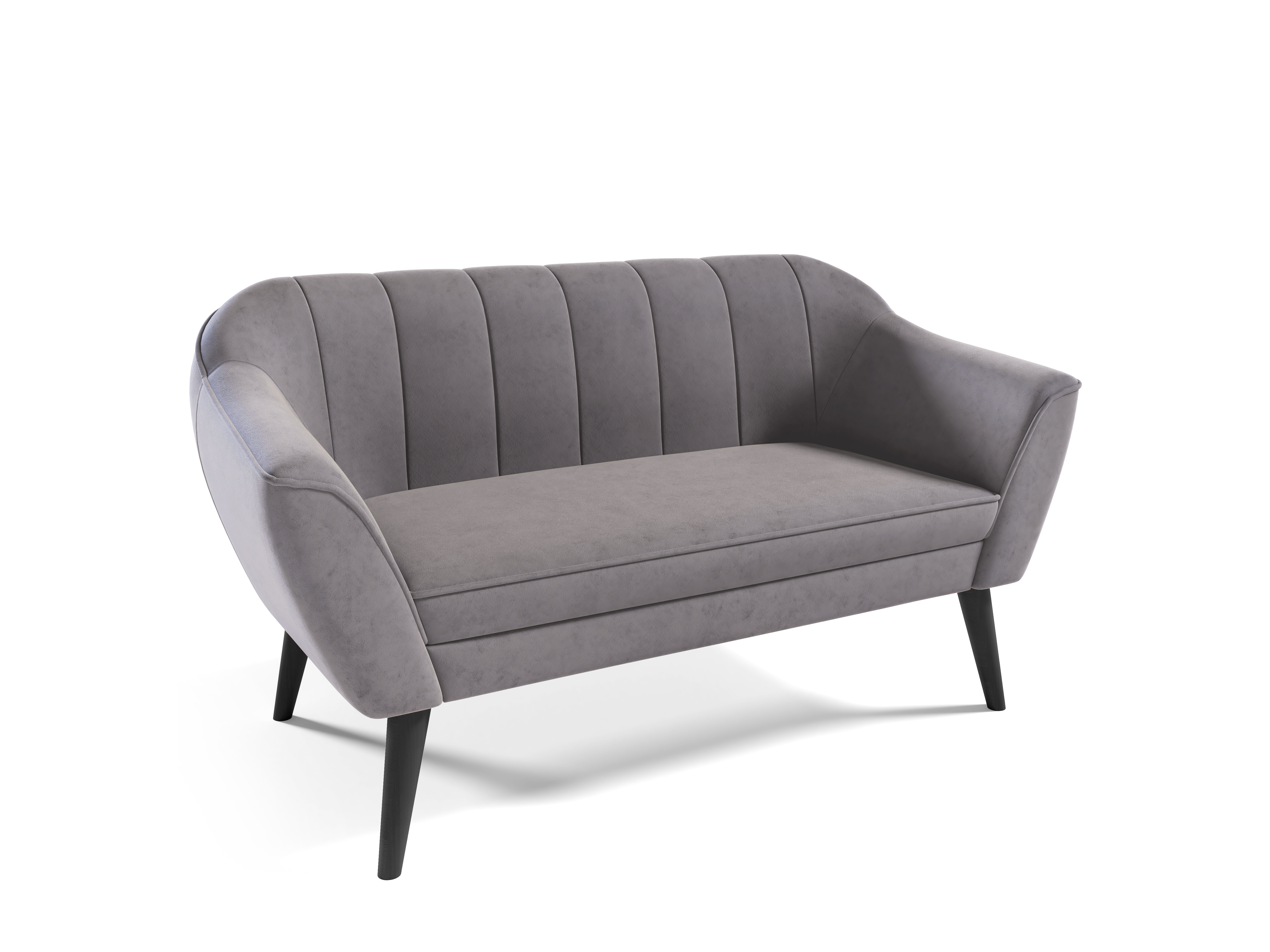 Eka Sedací souprava - Pohovka VOJO 150 cm + 2x křeslo VOJO Látka Velutto: Velutto 15 - Stříbrná, Výběr nohou: Černé