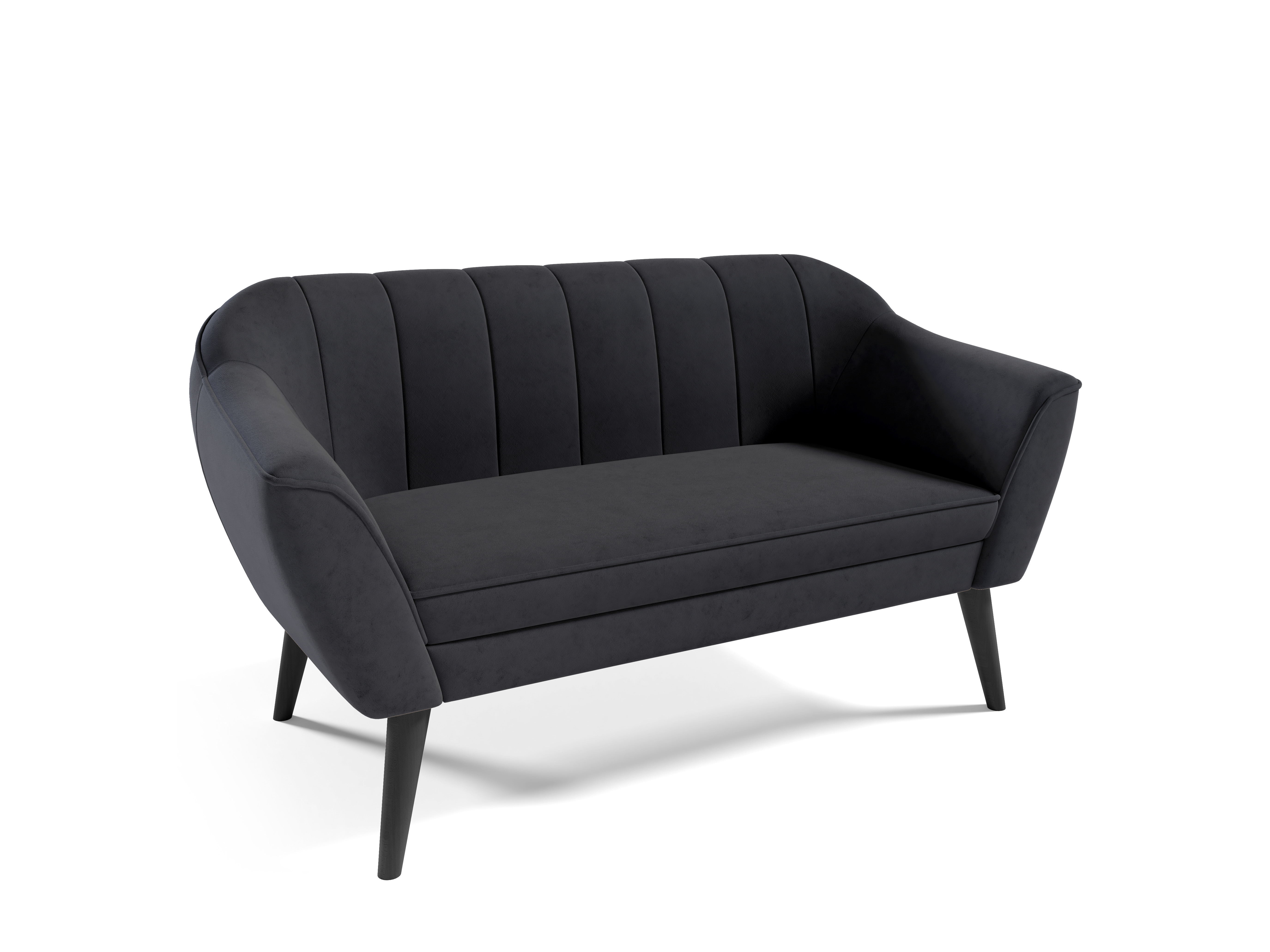 Eka Sedací souprava - Pohovka VOJO 150 cm + 2x křeslo VOJO Látka Velutto: Velutto 19 - Antracitová, Výběr nohou: Černé