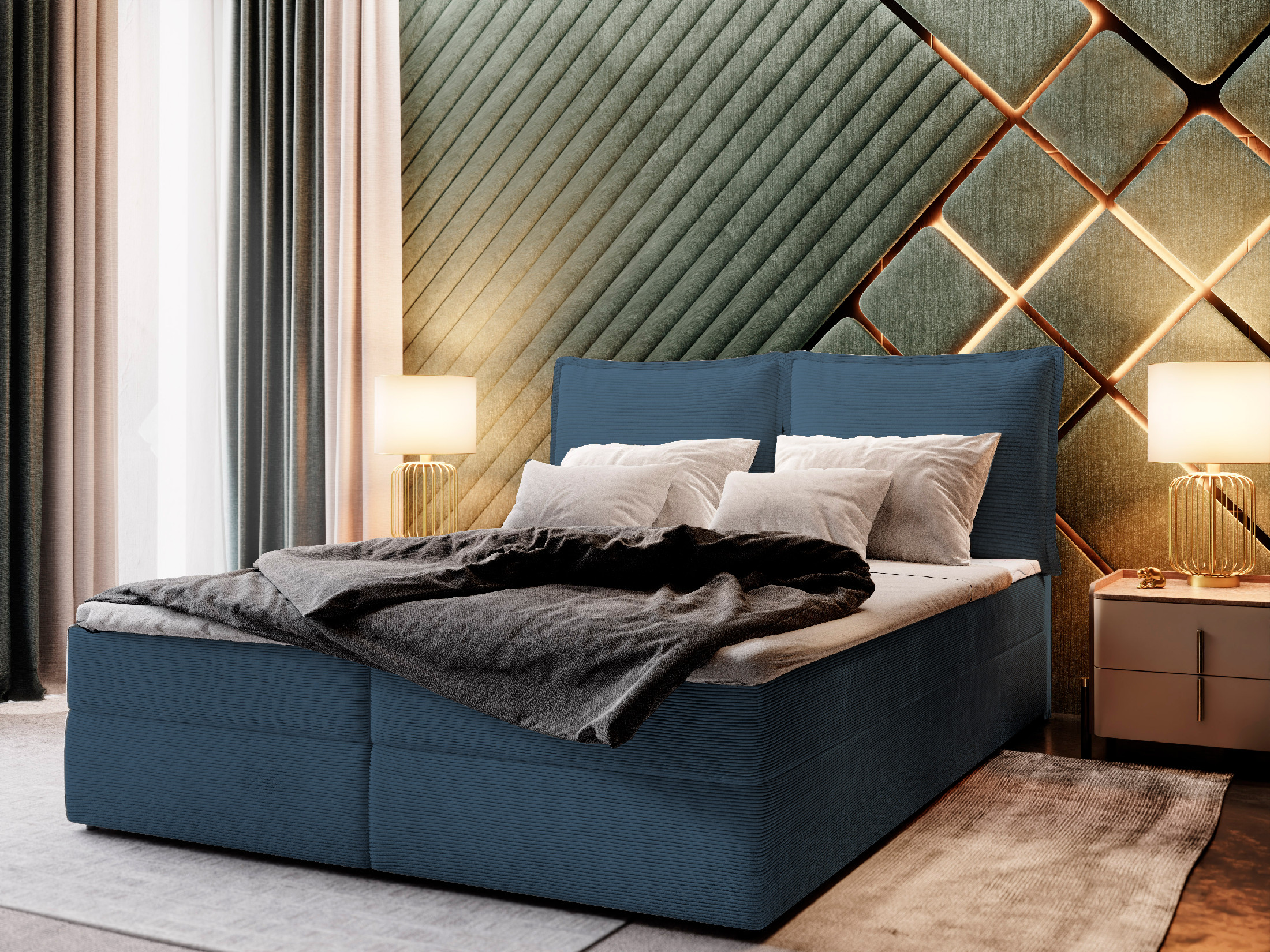 Levně MSL Kontinentální čalouněná postel LOTO (140 x 200 cm) Barva látky: POSO 05
