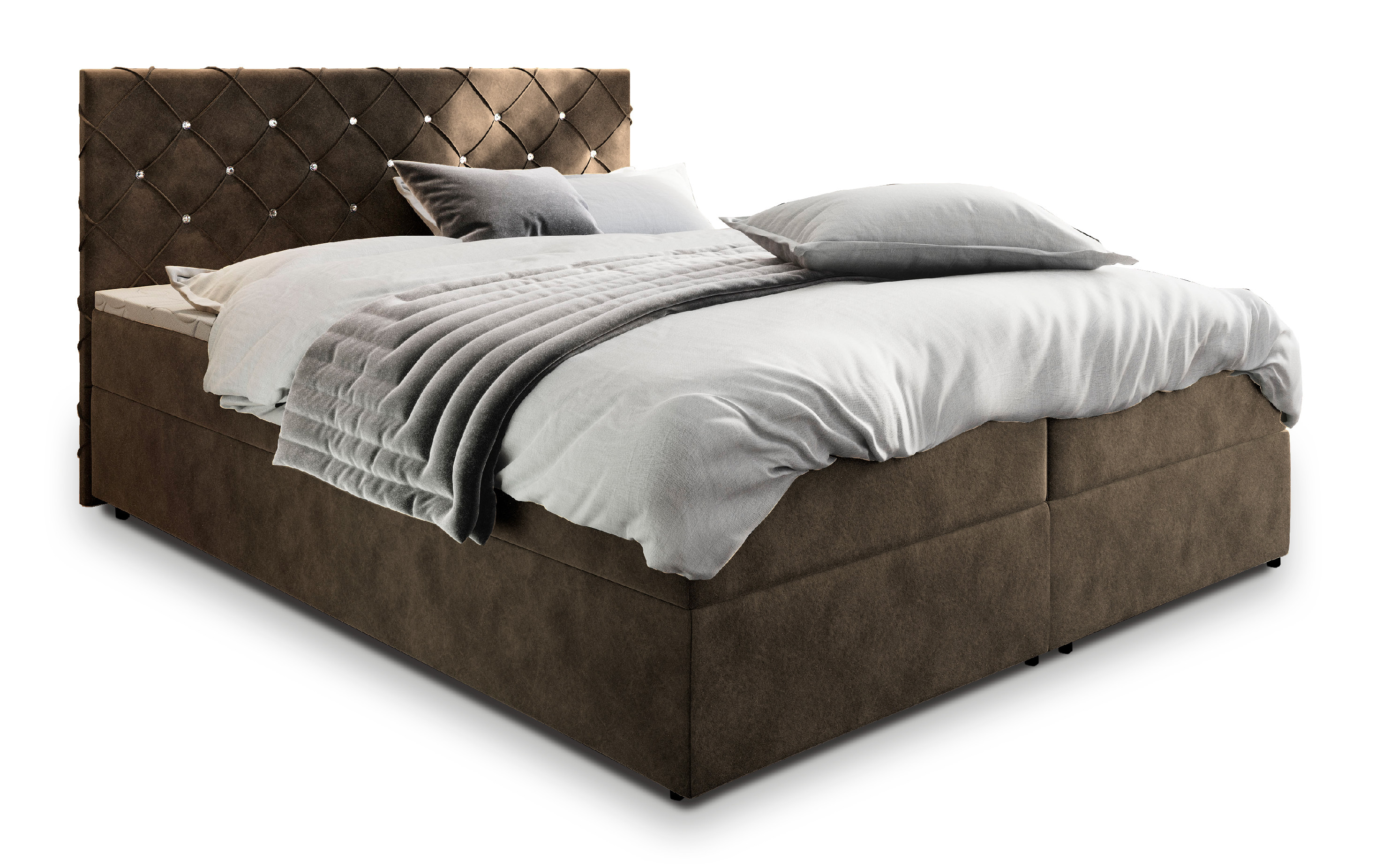 MSL Kontinentální čalouněná postel RIVOL (160 x 200 cm) Barva látky: MAGIC VELVET 2205