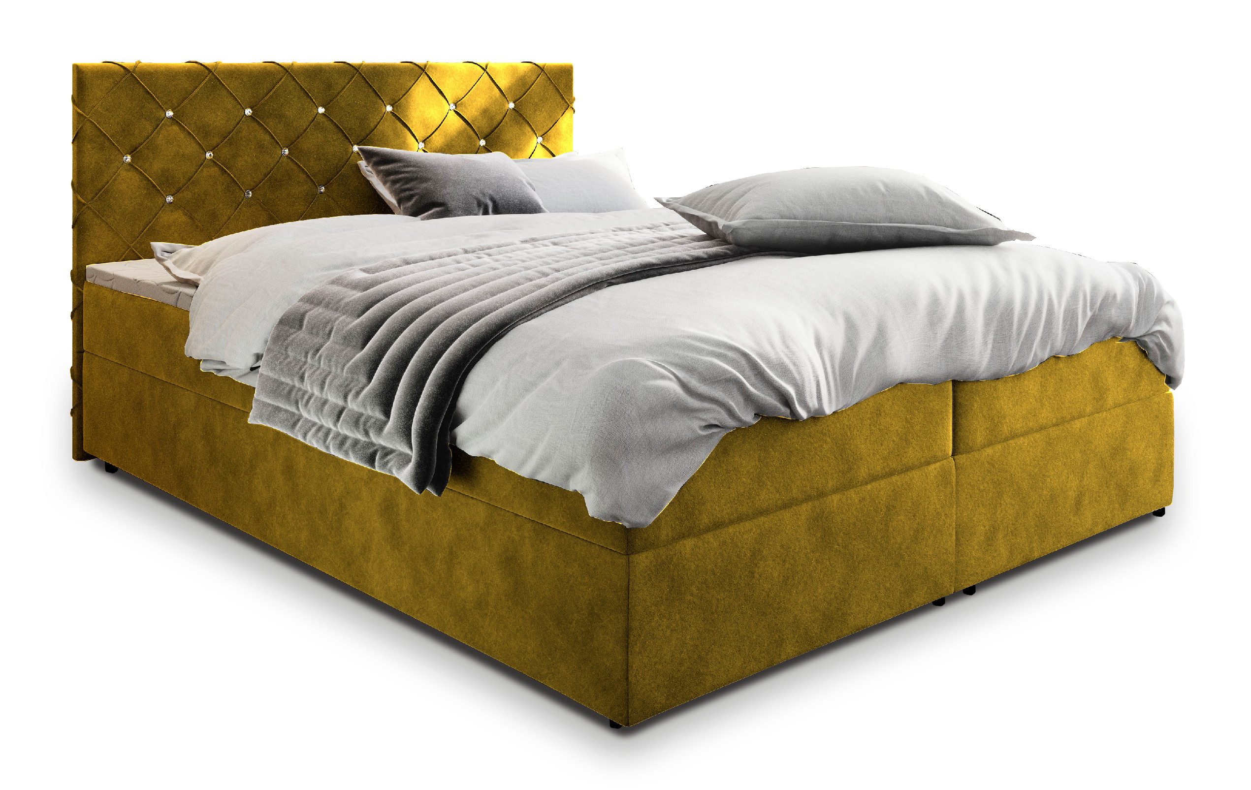 PRM Kontinentální čalouněná postel RIVOL (160 x 200 cm) Barva látky: MAGIC VELVET 2234