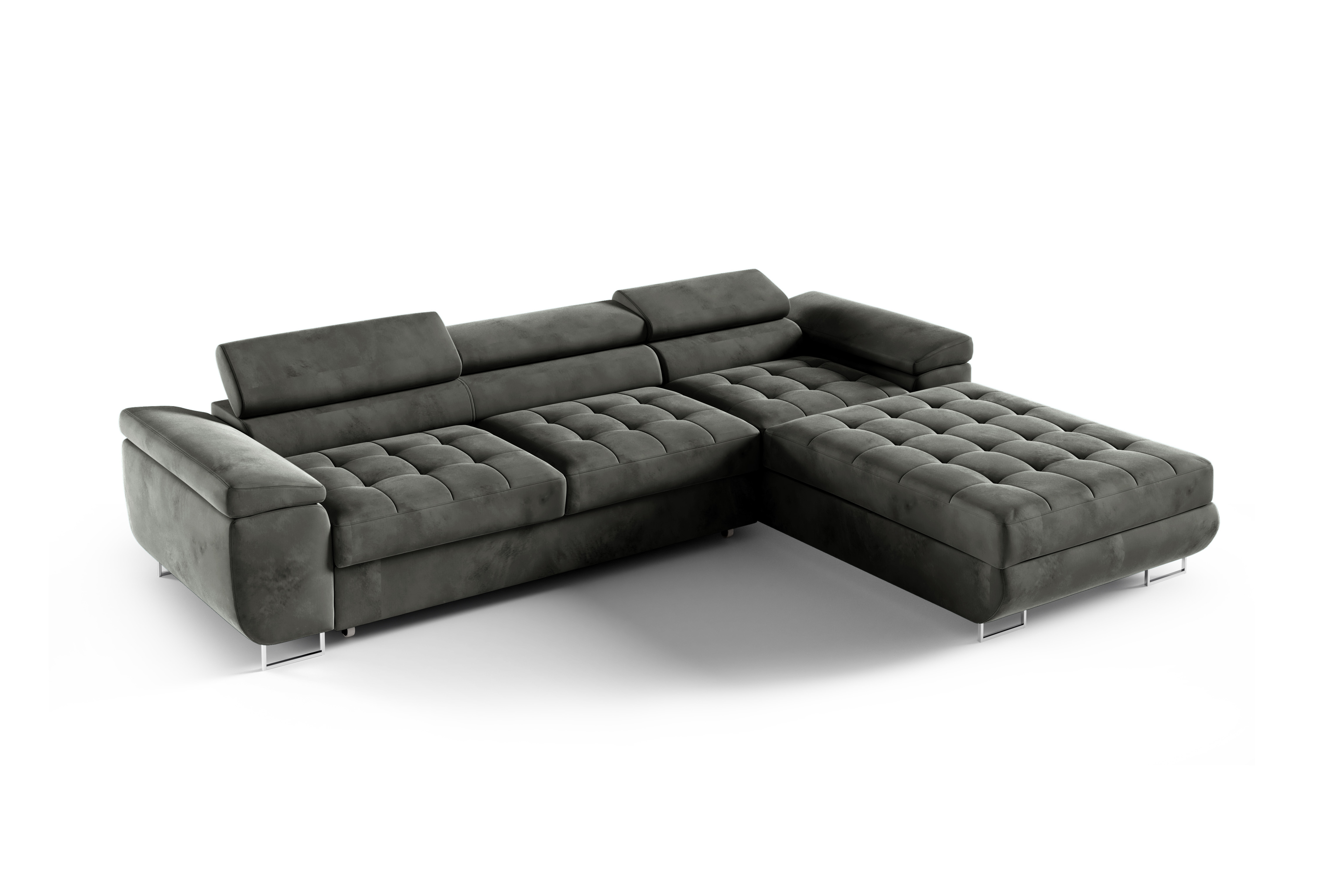 Eka Rohová sedačka BEN, 277 cm Roh sedačky: Levý roh, Barva látky: MONOLITH 92 (Tmavá šedá)