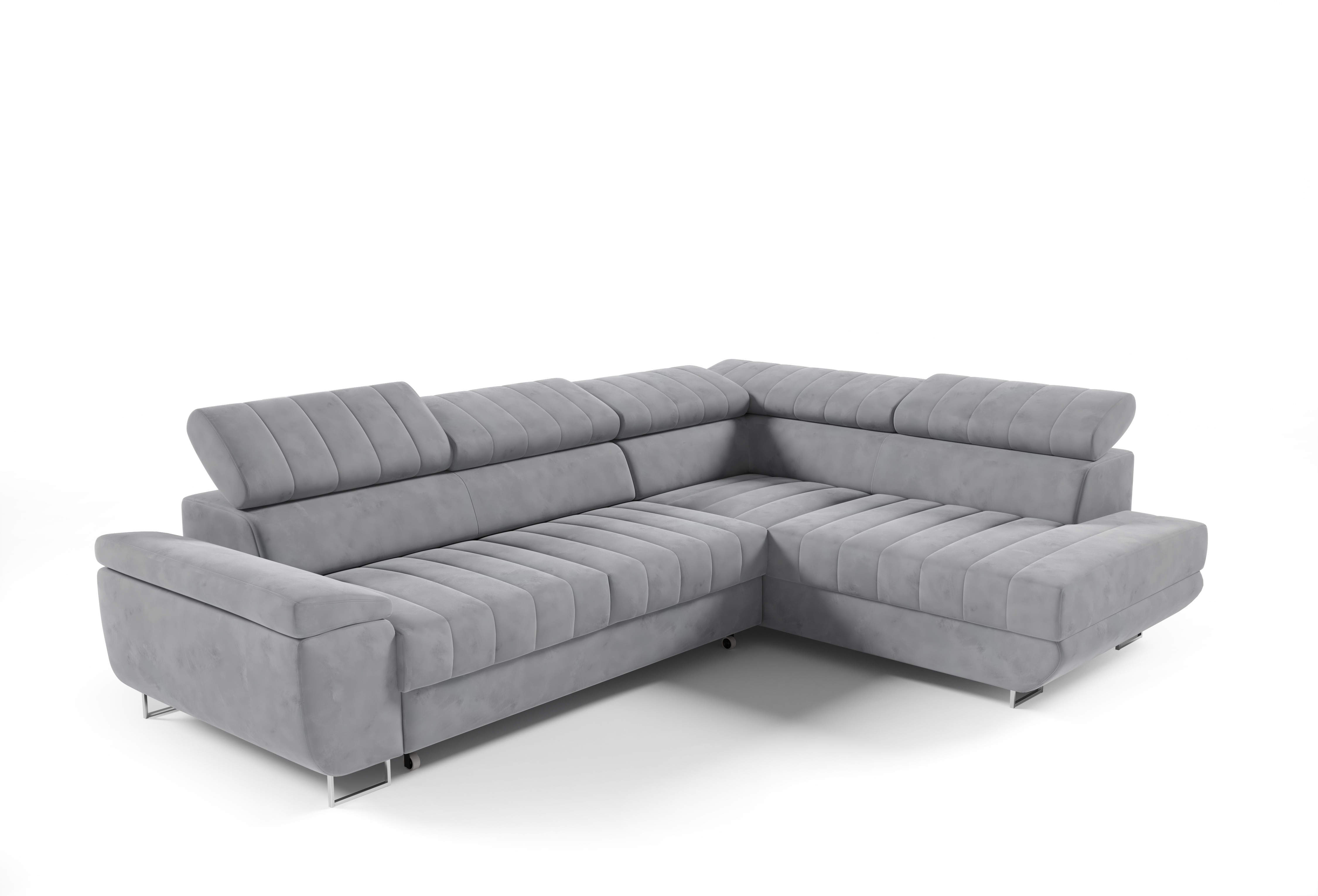 Eka Rohová sedačka HORIZONTE, 271 cm Roh sedačky: Levý roh, Barva látky: MONOLITH 84 (Světlá šedá)