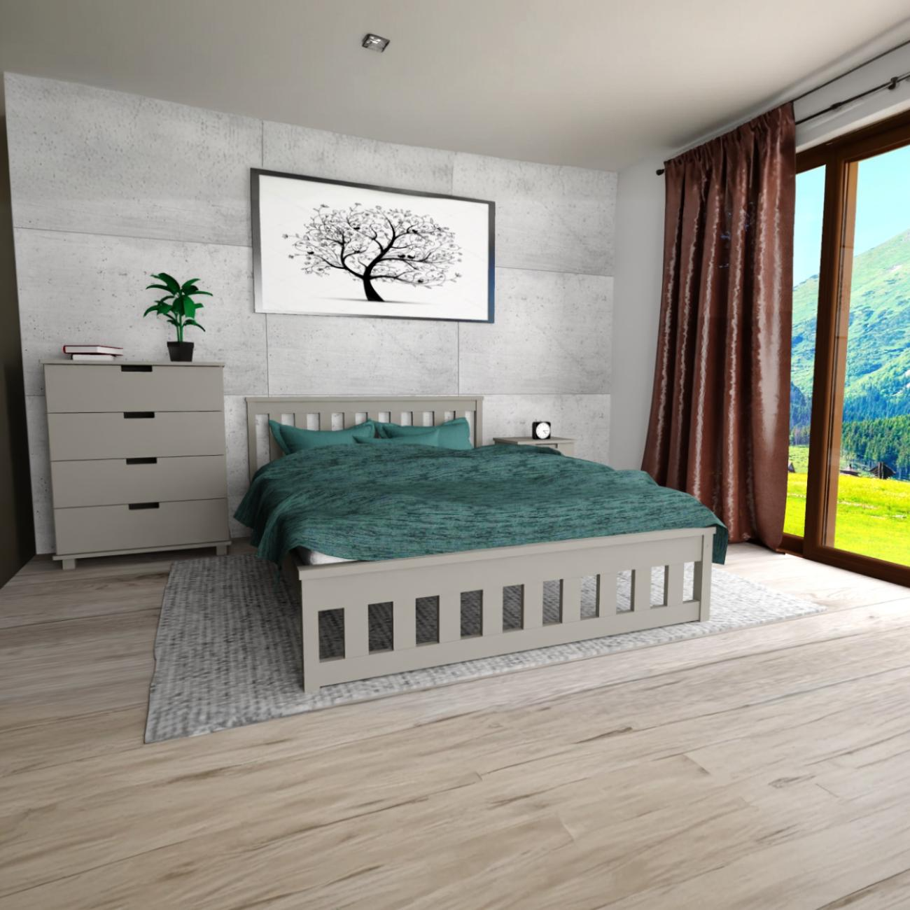 EB Postel z masivu Andy 90 x 200 cm - Šedá